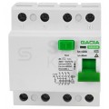 Wyłącznik różnicowoprądowy RCD 3-fazowy 25A 30mA typ AC 4-biegunowy 4P (400V AC) 4-modułowy SR6HM GACIA