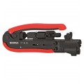 Zaciskarka do złączy kompresyjnych prostych typu F, BNC, RCA uniwersalna KNIPEX 97 40 20 SB
