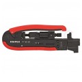 Zaciskarka do złączy kompresyjnych prostych typu F, BNC, RCA uniwersalna KNIPEX 97 40 20 SB