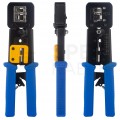 Zaciskarka przelotowych wtyków modularnych RJ45 (8p8c) i telefonicznych RJ12 (6p6c) RJ11 (6p4c) czołowa NEKU