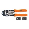 Zaciskarka wtyków modularnych RJ45 (8p8c) i telefonicznych RJ12 (6p6c) RJ11 (6p4c) oraz RJ10 (4p4c) boczna NEO 01-501