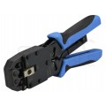 Zaciskarka wtyków modularnych RJ45 (8p8c) i telefonicznych RJ12 (6p6c) RJ11 (6p4c) oraz RJ10 (4p4c) czołowa NEKU HT-2008AR