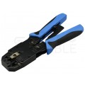 Zaciskarka wtyków modularnych RJ45 (8p8c) i telefonicznych RJ12 (6p6c) RJ11 (6p4c) oraz RJ10 (4p4c) czołowa NEKU HT-2008AR