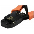 Zaciskarka wtyków modularnych RJ45 (8p8c) i telefonicznych RJ12 (6p6c) RJ11 (6p4c) oraz RJ10 (4p4c) czołowa NEKU HT-2008R