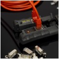 Zaciskarka wtyków modularnych RJ45 (8p8c) i telefonicznych RJ12 (6p6c) RJ11 (6p4c) oraz RJ10 (4p4c) czołowa z testerem kabli LAN NEKU