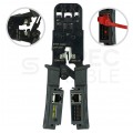 Zaciskarka wtyków modularnych RJ45 (8p8c) i telefonicznych RJ12 (6p6c) RJ11 (6p4c) oraz RJ10 (4p4c) czołowa z testerem kabli LAN NEKU