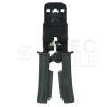 Zaciskarka wtyków modularnych RJ45 (8p8c) i telefonicznych RJ12 (6p6c) RJ11 (6p4c) oraz RJ10 (4p4c) czołowa z testerem kabli LAN NEKU