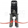 Zaciskarka wtyków modularnych RJ45 (8p8c) i telefonicznych RJ12 (6p6c) RJ11 (6p4c) oraz RJ10 (4p4c) czołowa z testerem kabli LAN NEKU