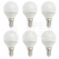 Żarówka LED E14 230V 6W kula 520lm ciepła [komplet 6szt]