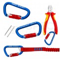 Zestaw 2 karabińczyków TT z kołkami zabezpieczającymi KNIPEX 00 50 03 T BK