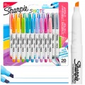 Zestaw 20 pastelowych zakreślaczy 2w1 Sharpie S-Note MIX kolorów (ścięta końcówka)