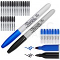 Zestaw 24 Markerów permanentnych Sharpie Fine czarny [S0810930] + gratis 12 Markerów niebieskich [S0810950] (końcówka 1,0mm)
