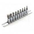 Zestaw bitów TORX na nasadkach 1/4" 9szt. KD
