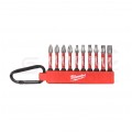 Zestaw bitów udarowych 10szt. breloczek z karabińczykiem Shockwave Impact Duty MILWAUKEE