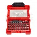Zestaw bitów udarowych 32szt. z uchwytem SHOCKWAVE 1/4'' Hex 73mm w kasecie Shockwave Impact Duty MILWAUKEE