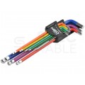 Zestaw kluczy imbusowych z kulką 1,5-10mm wielokolorowe 9szt w etui NEO 09-512