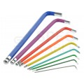 Zestaw kluczy imbusowych z kulką 1,5-10mm wielokolorowe 9szt w etui NEO 09-512