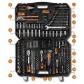 Zestaw kluczy nasadowych 1/2", 1/4", 3/8", płasko-oczkowych, bitów oraz akcesoriów NEO 08-681 Komplet 233 elementów w walizce