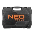 Zestaw kluczy nasadowych 1/2" 3/8" i 1/4", bitów oraz akcesoriów NEO 10-216 Komplet 216 elementów w walizce