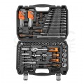 Zestaw kluczy nasadowych 1/2" i 1/4", bitów oraz akcesoriów 138 elementów w walizce NEO 10-208