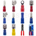 Zestaw końcówek kablowych izolowanych 0,5-6mm2 MIX konektorów 100szt w pudełku + zaciskarka 0,5-6mm2 ORNO