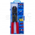 Zestaw końcówek kablowych izolowanych 0,5-6mm2 MIX konektorów 100szt w pudełku + zaciskarka 0,5-6mm2 ORNO