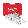 Zestaw nasadek calowych-metrycznych 1/4" z grzechotką 50 elementów MILWAUKEE