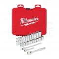 Zestaw nasadek metrycznych 1/4" z grzechotką 28 elementów MILWAUKEE