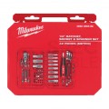 Zestaw nasadek metrycznych 5-15mm 1/4" z grzechotką i akcesoriami w walizce 42 elementy MILWAUKEE