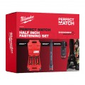Zestaw nasadkek udarowych 1/2" 10szt + akcesoria i walizka PERFECT MATCH MILWAUKEE