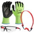 Zestaw ochronny BHP transportowy (okulary, stopery, rękawiczki rozmiar 9/L) MILWAUKEE