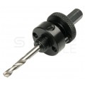 Zestaw otwornic bimetalowych 19-68mm do stali, drewna, tworzywa itp. Komplet 5szt + 2 adaptery w walizce VERTO 60H968