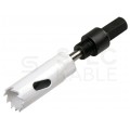 Zestaw otwornic bimetalowych 19-68mm do stali, drewna, tworzywa itp. Komplet 5szt + 2 adaptery w walizce VERTO 60H968