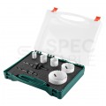 Zestaw otwornic bimetalowych 19-68mm do stali, drewna, tworzywa itp. Komplet 5szt + 2 adaptery w walizce VERTO 60H968