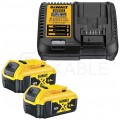 Zestaw pojedyNcza ładowarka 4A do akumulatorów Li-Ion XR (10,8-18V) z dwoma akumulatorami XR 18V Li-Ion o pojemności 5.0Ah DCB115P2 DeWALT Zestaw pojedyńcza ładowarka