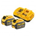 Zestaw pojedyncza ładowarka 8A do akumulatorów Li-Ion XR (18/54V) z dwoma akumulatorami XR FLEXVOLT 54V Li-Ion o pojemności 9.0Ah DCB118X2 DeWALT Zestaw pojedyńcza ładowarka