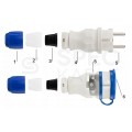 Zestaw przyłączeniowy EXTREM szaro-niebieski Wtyk + Gniazdo prądowe z klapką 230V 16A [2P+Z] IP54