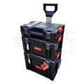 Zestaw skrzynek modułowych na kółkach 3w1: walizka Pro Toolbox + skrzynka Pro Toolbox + skrzynia na kołach Pro Cart Qbrick System PRO SET 1