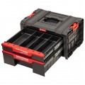 Zestaw skrzynek modułowych na kółkach 4w1: Pro Drawer 3 Toolbox Basic x1 + Pro Drawer 2 Toolbox Basic x2 + platforma transportowa Pro Drawer Workshop Set Qbrick System SET 1