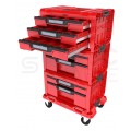 Zestaw skrzynek modułowych na kółkach 4w1: Pro Drawer 3 Toolbox Expert x1 + Pro Drawer 2 Toolbox Expert x2 + platforma transportowa Pro Drawer Workshop Set Qbrick System SET 3