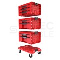 Zestaw skrzynek modułowych na kółkach 4w1: Pro Drawer 3 Toolbox Expert x1 + Pro Drawer 2 Toolbox Expert x2 + platforma transportowa Pro Drawer Workshop Set Qbrick System SET 3