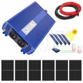 Zestaw solarny 2580W do grzania wody w bojlerach: Przetwornica ECO Solar Boost MPPT-3000 3kW + 6x Panel solarny monokrystaliczny 430W + 2x25mb kabel solarny + złącza MC4