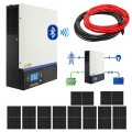 Zestaw solarny 4000W do systemu Off-Grid: Hybrydowy inwerter solarny ESB-10kW-48 + 10 Panel solarny monokrystaliczny 410W + 2x25mb kabel solarny 4mm2 + złącza MC4