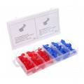 Zestaw szybkozłączek odgałęźnych typ B (1,5-2,5mm2) niebieska + typ R (0,5-1,5mm2) czerwona Kraft&Dele 50szt w pudełku