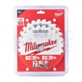 Zestaw tarcz do drewna 190 x 30 mm 24 + 24 zęby 2 szt. TWIN PACK do ręcznych pił tarczowych MILWAUKEE