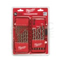 Zestaw wierteł do metalu HSS-G 1-10mm w kasecie 19szt. Thunderweb PACKOUT MILWAUKEE