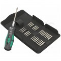 Zestaw wkrętak dynamometryczny nastawny 1-3 Nm z bitami 16 części, system szybkiego nastawiania do bitów HEX 1/4" Kraftform Safe-Torque SPEED WERA