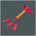 Zestaw wkrętaków i nasadek izolowanych 25 sztuk: 2xrękojeść do trzepieni: 3x płaskie PŁ + 2x krzyżowe PH + 2x PZ + 3x gwiazdkowe TX + adapter klucza nasad. 1/4" + rękojeść poprzeczna do nasadek: 9 nasadek 1/4" + etui 1kV VDE Kompakt Take it easy WERA
