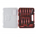 Zestaw wkrętaków izolowanych dla elektryka 12 sztuk: 4x płaskie PŁ + 2x krzyżowe PH + 2x PZ + 3x gwiazdkowe TX + próbnik + walizka 1kV VDE MILWAUKEE