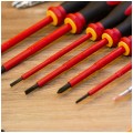 Zestaw wkrętaków izolowanych dla elektryka 12 sztuk: 4x płaskie PŁ + 2x krzyżowe PH + 2x PZ + 3x gwiazdkowe TX + próbnik + walizka 1kV VDE MILWAUKEE